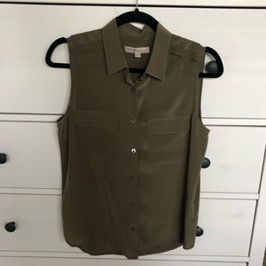 Silk Banana Republic sleeveless button down